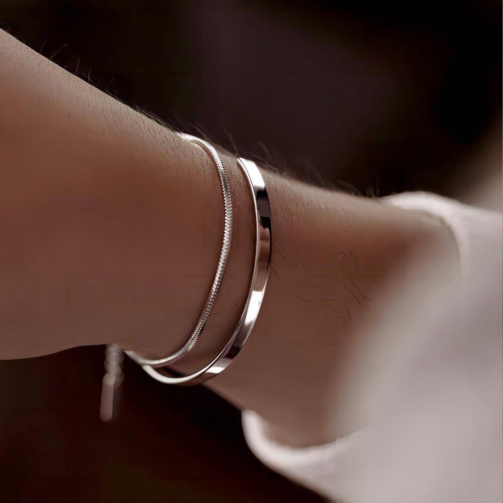 Stackable Bracelets For Men - Dainty 925 Sterling… - image 8